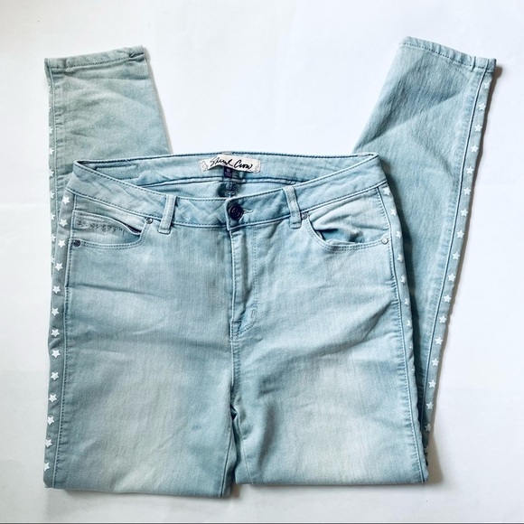 Sheryl Crow Light Wash Denim Embellished Star Stripe Jeans 10 - Picture 1 of 12
